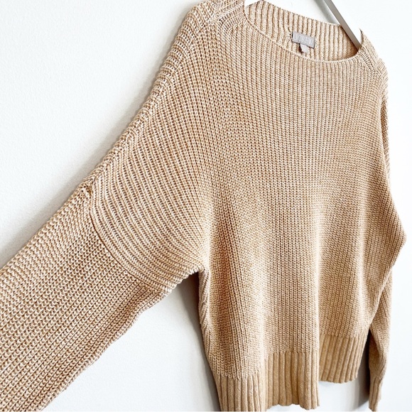 BOGO! J.CREW Ribbed Beachy Sweater Linen Cotton Blend Soft Khaki Size Medium - Picture 6 of 10